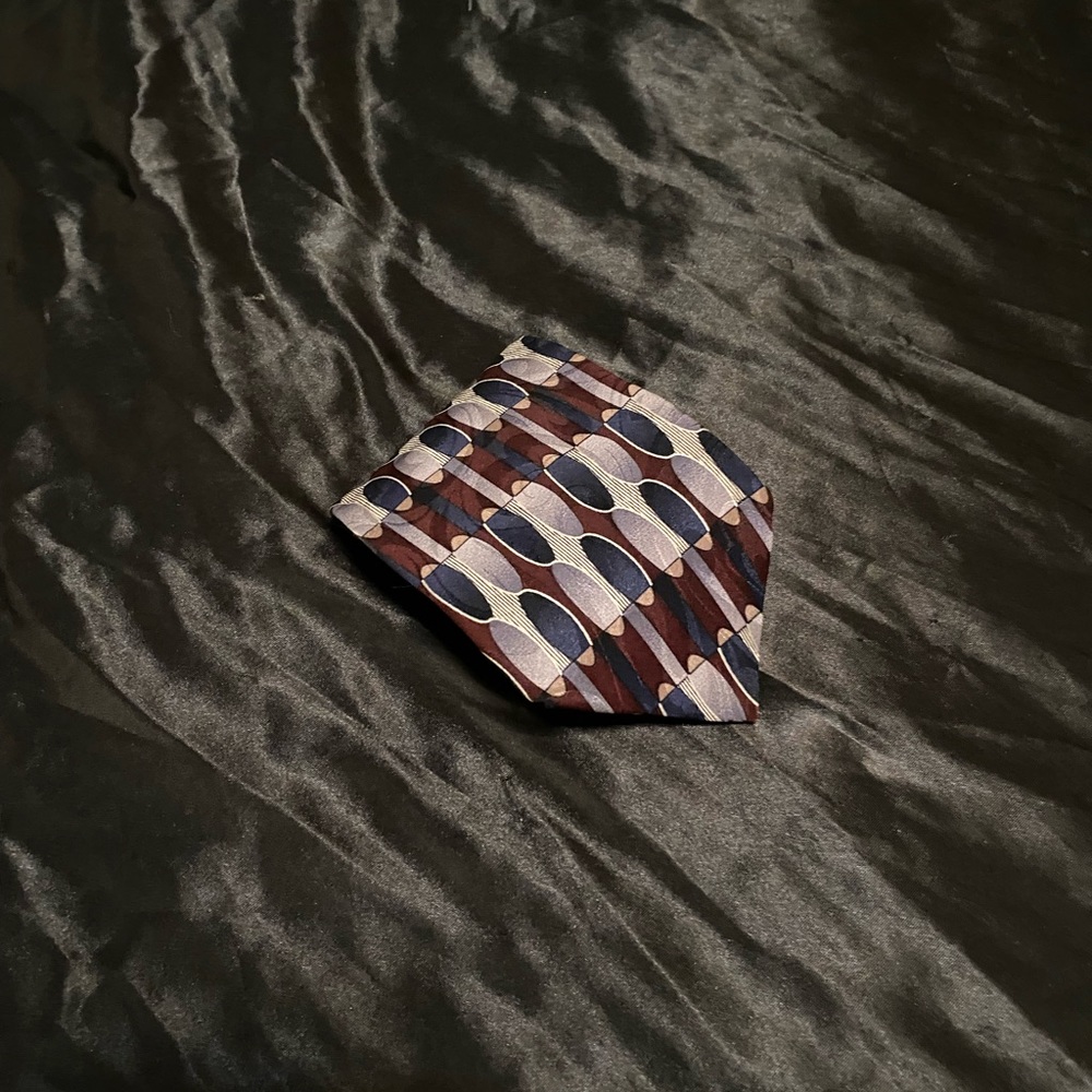 GIVENCHY Tie (Burgundy/Silver/Navy, Silk)